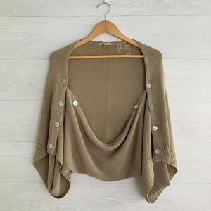 Soft Surroundings - Tan soft knit convertible shrug shawl wrap, S/M